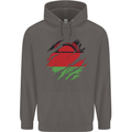 Torn Malawi Flag Malawian Day Football Mens 80% Cotton Hoodie Charcoal