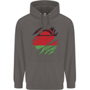 Torn Malawi Flag Malawian Day Football Mens 80% Cotton Hoodie Charcoal