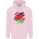 Torn Malawi Flag Malawian Day Football Mens 80% Cotton Hoodie Light Pink