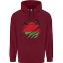 Torn Malawi Flag Malawian Day Football Mens 80% Cotton Hoodie Maroon