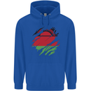Torn Malawi Flag Malawian Day Football Mens 80% Cotton Hoodie Royal Blue
