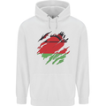 Torn Malawi Flag Malawian Day Football Mens 80% Cotton Hoodie White