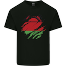 Torn Malawi Flag Malawian Day Football Mens Cotton T-Shirt Tee Top Black