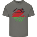 Torn Malawi Flag Malawian Day Football Mens Cotton T-Shirt Tee Top Charcoal