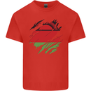 Torn Malawi Flag Malawian Day Football Mens Cotton T-Shirt Tee Top Red