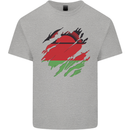 Torn Malawi Flag Malawian Day Football Mens Cotton T-Shirt Tee Top Sports Grey