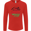 Torn Malawi Flag Malawian Day Football Mens Long Sleeve T-Shirt Red