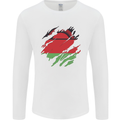 Torn Malawi Flag Malawian Day Football Mens Long Sleeve T-Shirt White