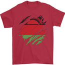 Torn Malawi Flag Malawian Day Football Mens T-Shirt 100% Cotton Red