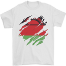 Torn Malawi Flag Malawian Day Football Mens T-Shirt 100% Cotton White