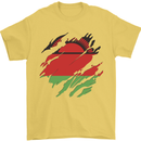 Torn Malawi Flag Malawian Day Football Mens T-Shirt 100% Cotton Yellow