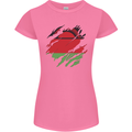 Torn Malawi Flag Malawian Day Football Womens Petite Cut T-Shirt Azalea
