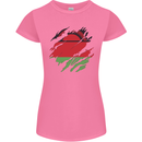 Torn Malawi Flag Malawian Day Football Womens Petite Cut T-Shirt Azalea