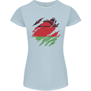 Torn Malawi Flag Malawian Day Football Womens Petite Cut T-Shirt Light Blue