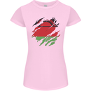 Torn Malawi Flag Malawian Day Football Womens Petite Cut T-Shirt Light Pink