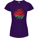 Torn Malawi Flag Malawian Day Football Womens Petite Cut T-Shirt Purple