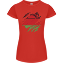 Torn Malawi Flag Malawian Day Football Womens Petite Cut T-Shirt Red