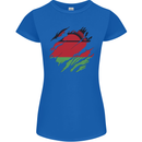 Torn Malawi Flag Malawian Day Football Womens Petite Cut T-Shirt Royal Blue