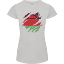Torn Malawi Flag Malawian Day Football Womens Petite Cut T-Shirt Sports Grey