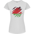Torn Malawi Flag Malawian Day Football Womens Petite Cut T-Shirt White