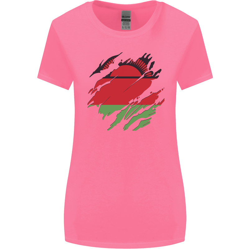 Torn Malawi Flag Malawian Day Football Womens Wider Cut T-Shirt Azalea