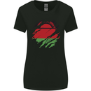 Torn Malawi Flag Malawian Day Football Womens Wider Cut T-Shirt Black