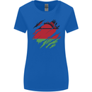 Torn Malawi Flag Malawian Day Football Womens Wider Cut T-Shirt Royal Blue