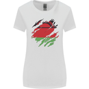 Torn Malawi Flag Malawian Day Football Womens Wider Cut T-Shirt White
