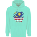 Torn Malaysia Flag Malaysian Day Football Childrens Kids Hoodie Peppermint