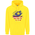 Torn Malaysia Flag Malaysian Day Football Childrens Kids Hoodie Yellow