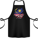Torn Malaysia Flag Malaysian Day Football Cotton Apron 100% Organic Black
