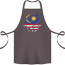 Torn Malaysia Flag Malaysian Day Football Cotton Apron 100% Organic Dark Grey
