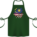 Torn Malaysia Flag Malaysian Day Football Cotton Apron 100% Organic Forest Green