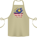 Torn Malaysia Flag Malaysian Day Football Cotton Apron 100% Organic Khaki