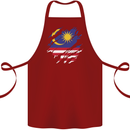 Torn Malaysia Flag Malaysian Day Football Cotton Apron 100% Organic Maroon