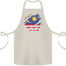 Torn Malaysia Flag Malaysian Day Football Cotton Apron 100% Organic Natural