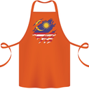 Torn Malaysia Flag Malaysian Day Football Cotton Apron 100% Organic Orange