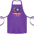 Torn Malaysia Flag Malaysian Day Football Cotton Apron 100% Organic Purple