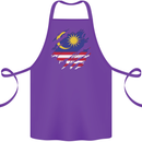 Torn Malaysia Flag Malaysian Day Football Cotton Apron 100% Organic Purple