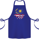 Torn Malaysia Flag Malaysian Day Football Cotton Apron 100% Organic Royal Blue