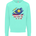 Torn Malaysia Flag Malaysian Day Football Kids Sweatshirt Jumper Peppermint