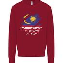Torn Malaysia Flag Malaysian Day Football Kids Sweatshirt Jumper Red