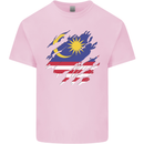 Torn Malaysia Flag Malaysian Day Football Kids T-Shirt Childrens Light Pink