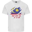 Torn Malaysia Flag Malaysian Day Football Kids T-Shirt Childrens White