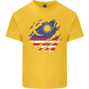 Torn Malaysia Flag Malaysian Day Football Kids T-Shirt Childrens Yellow