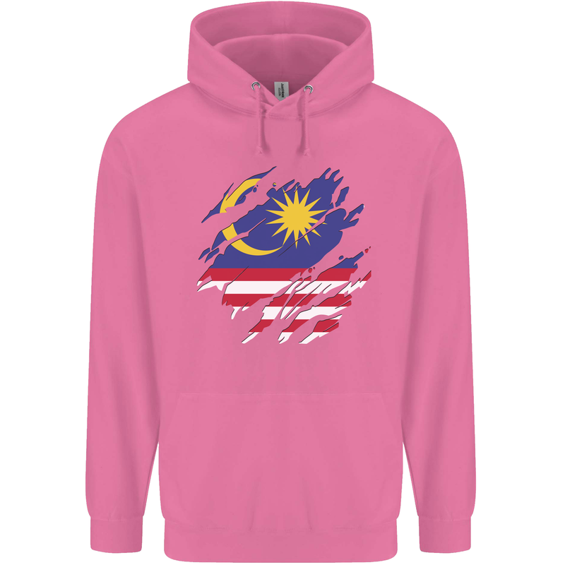 Torn Malaysia Flag Malaysian Day Football Mens 80% Cotton Hoodie Azelea