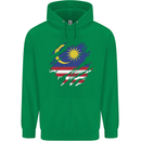 Torn Malaysia Flag Malaysian Day Football Mens 80% Cotton Hoodie Irish Green