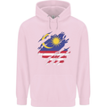 Torn Malaysia Flag Malaysian Day Football Mens 80% Cotton Hoodie Light Pink