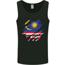 Torn Malaysia Flag Malaysian Day Football Mens Vest Tank Top Black