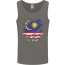 Torn Malaysia Flag Malaysian Day Football Mens Vest Tank Top Charcoal
